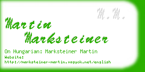 martin marksteiner business card